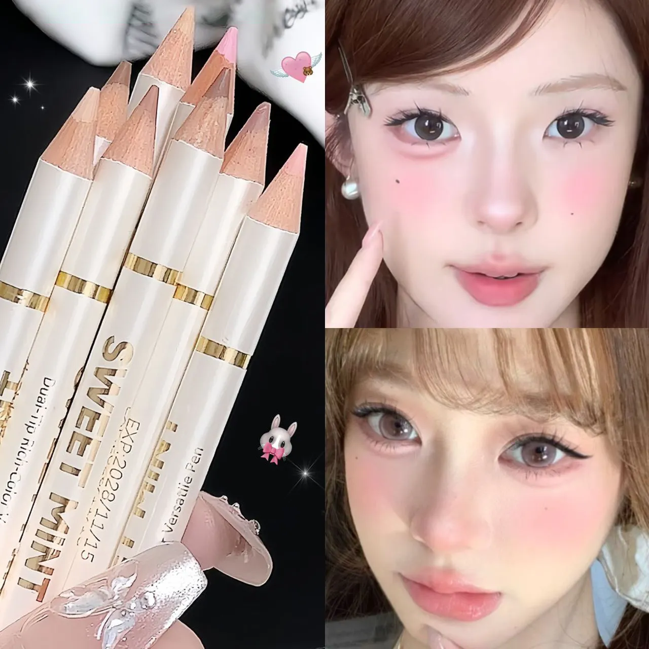 Double-Ended Aegyo Sal Brighten Lying Silkworm Pencil Nude Pink Natural Shadow Under Eye Highlight Makeup Matte Beige Eye Pencil