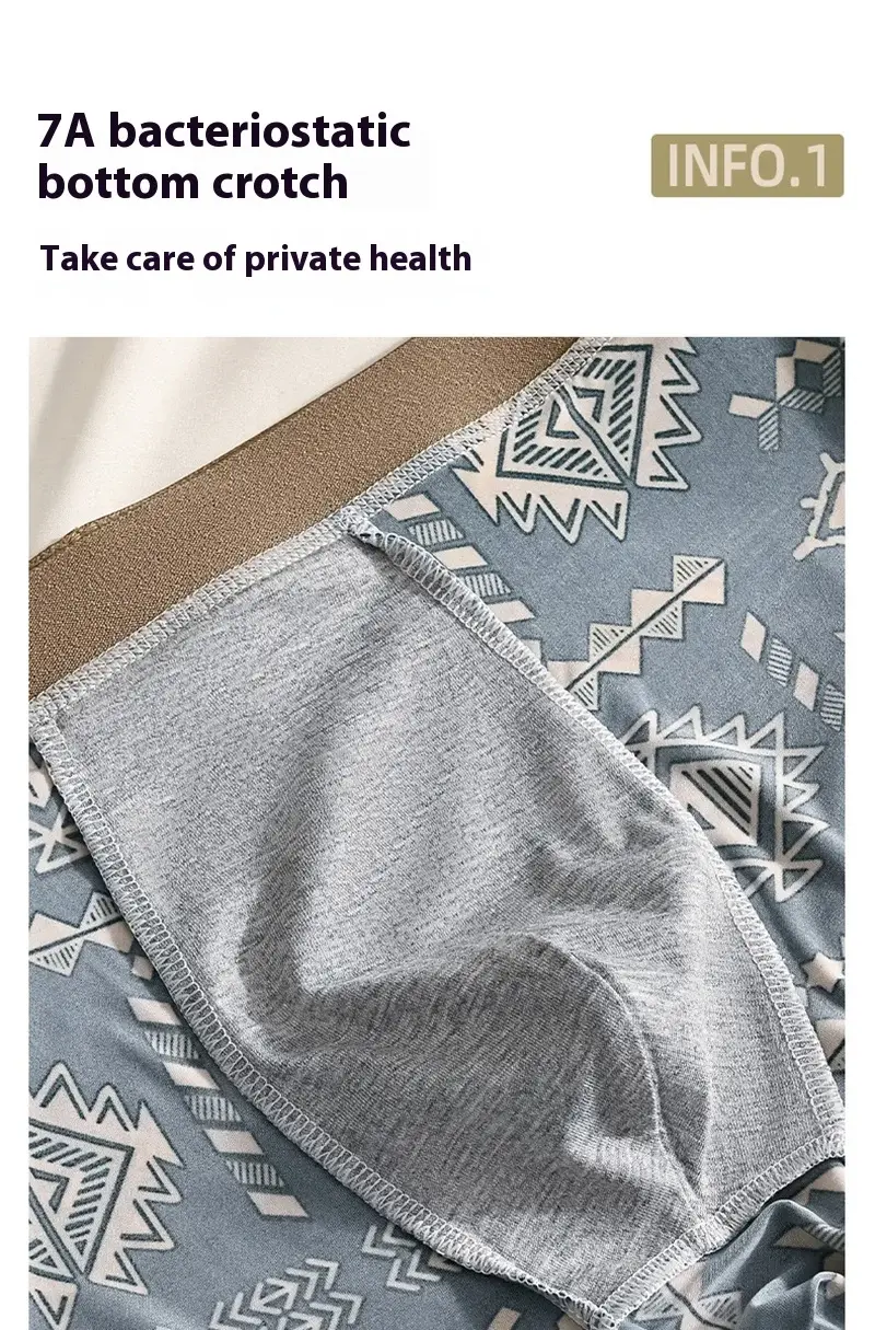 3Pcs Boxer Shorts Men's Underwear Ice Silk Underpants Sexy Panties 3A Antibacterial Breathable Elastic Lingerie Plus Size L-6XL