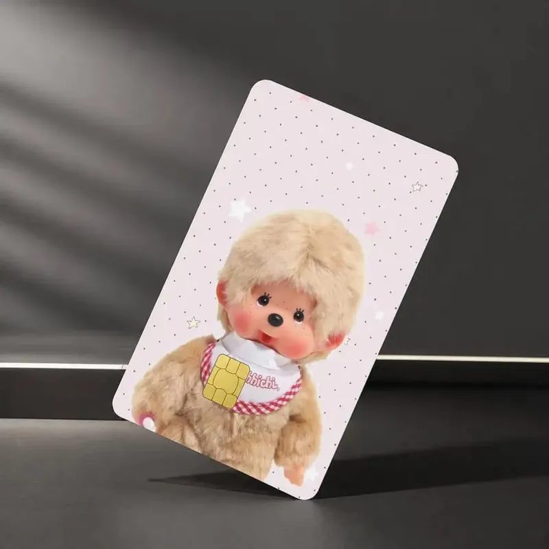 Cute M-MonchhichiS Sticker Film Tape Skin for Credit Card Debit Card Waterproof Stickers