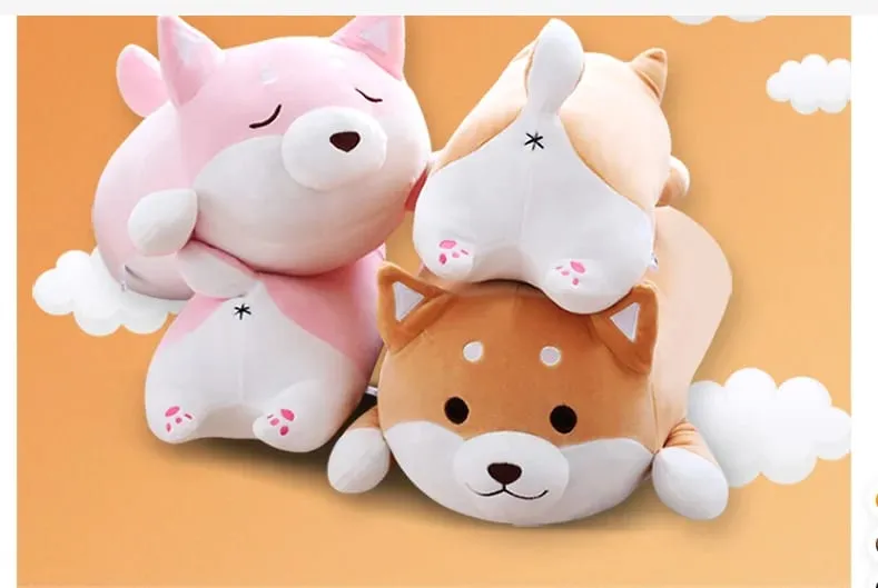 50cm Soft Stuffed Animal Plushies Lying Sleep Dog Hug Pillows Bedroom Kwaii Cute Doll For Kids Gift