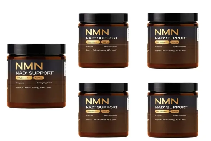 NMN Capsule 1000mg Serving 4-in-1 NAD Supplement with Quercetin Resveratrol Supports Brain Energy NAD+ Level 60 Capsules
