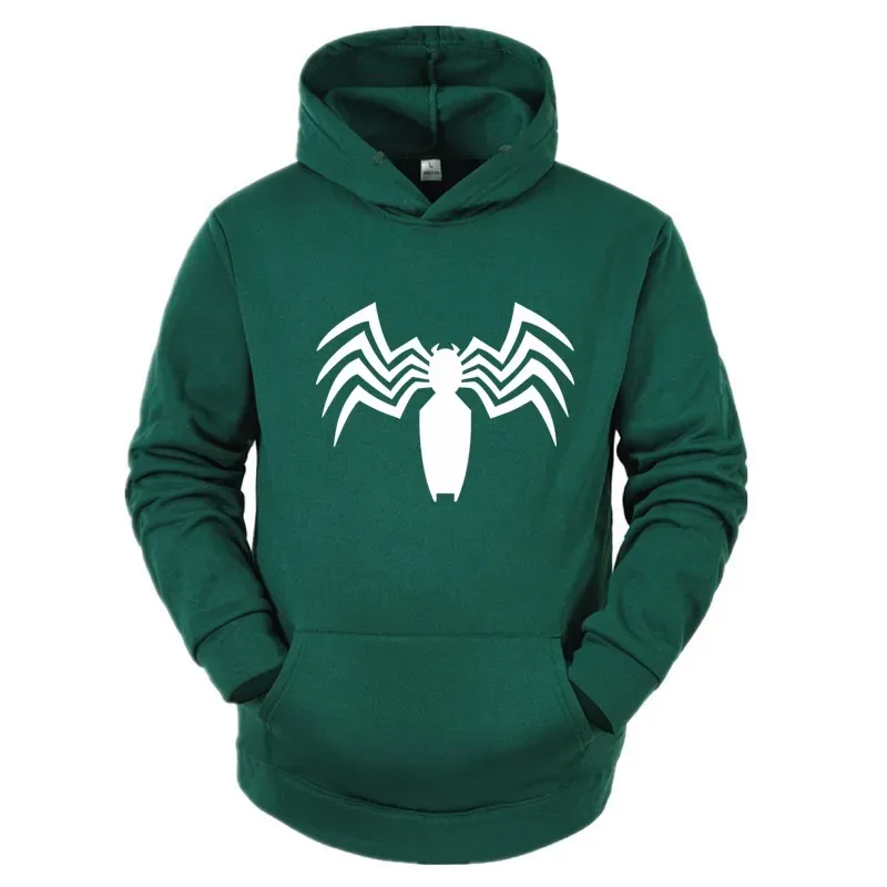2026 Autumn and Winter New Men's Hoodie Street Fashion Spider Print Sportswear Women's fleece Casual Fun Wear — image 2