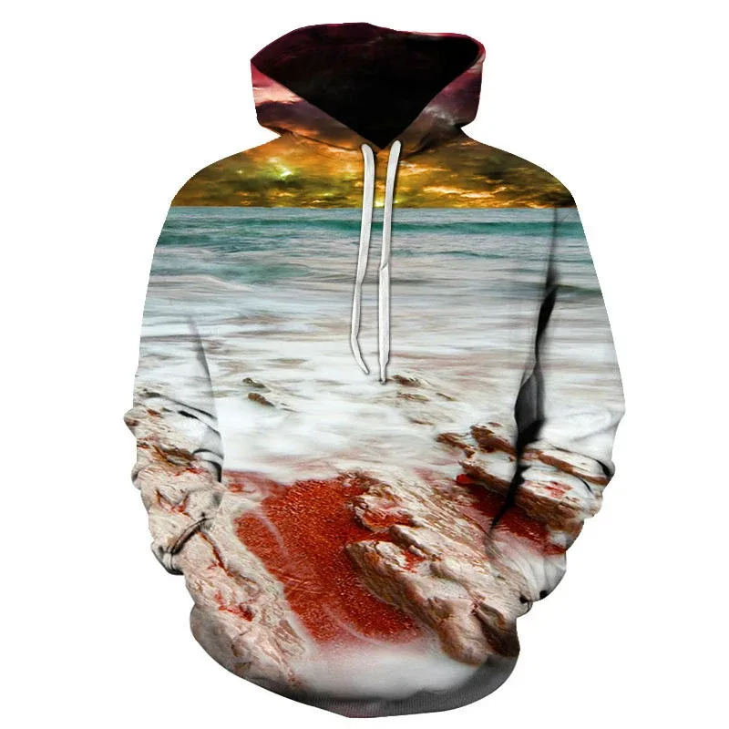 Hawaiian Four Seasons Fun 3D Printed Casual Hoodie Men's Cool Sunshine Beach Street Hoodie Full Style Trendy Style Tops