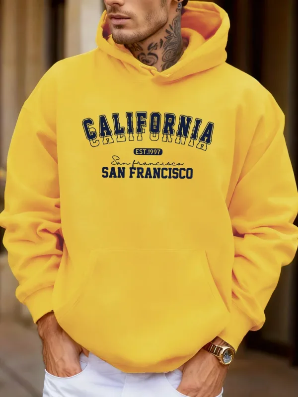 California San Francisco Est 1997 Print Soft Loose Hoodies Fleece Autumn Sportswear Men'S Sport Jogging Sweatshirts Comfy Tops