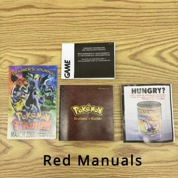 Pokemon Series Blue/Crystal/Gold/Green/Red/Silver/Yellow GBC Game in Box with Manuals for Video Game Cartridge USA Version