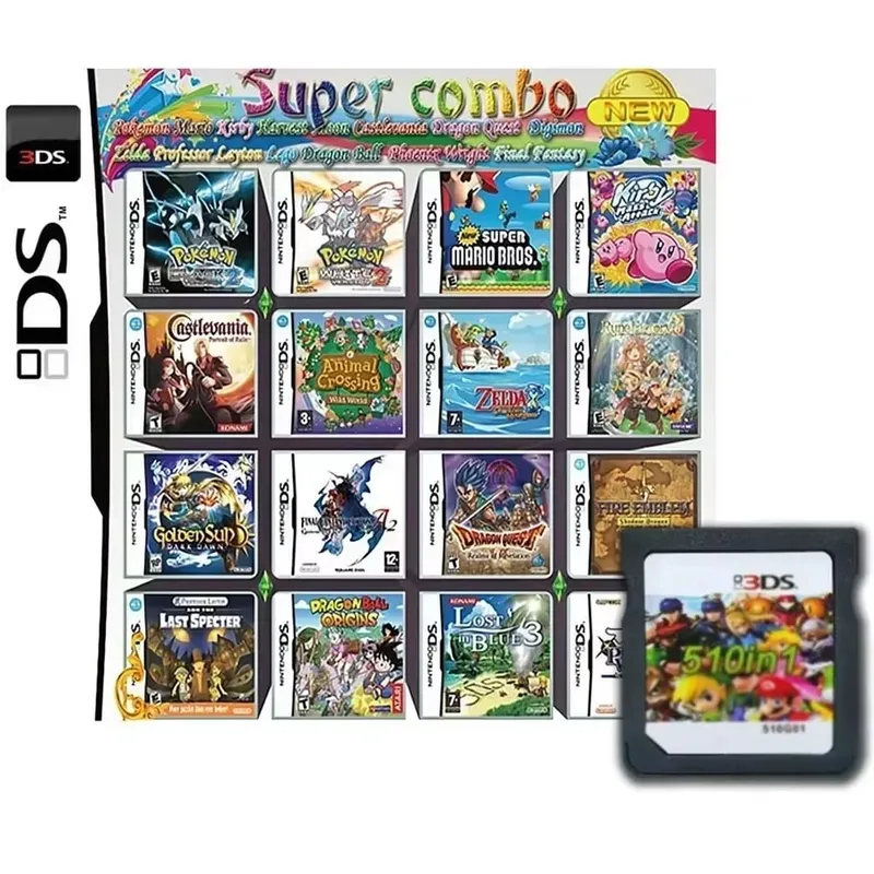 4300 500 520 482 In 1 NDS Multi Game Card Retro Game Cartridge With Box For DS Lite DSi 3DS Game Collection