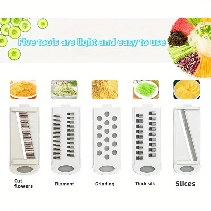Mandoline Slicer for Kitchen 5-in-1 Mandoline Food Slicer Potato/Cheese/Vegetable/Carrot/Cucumber Grater