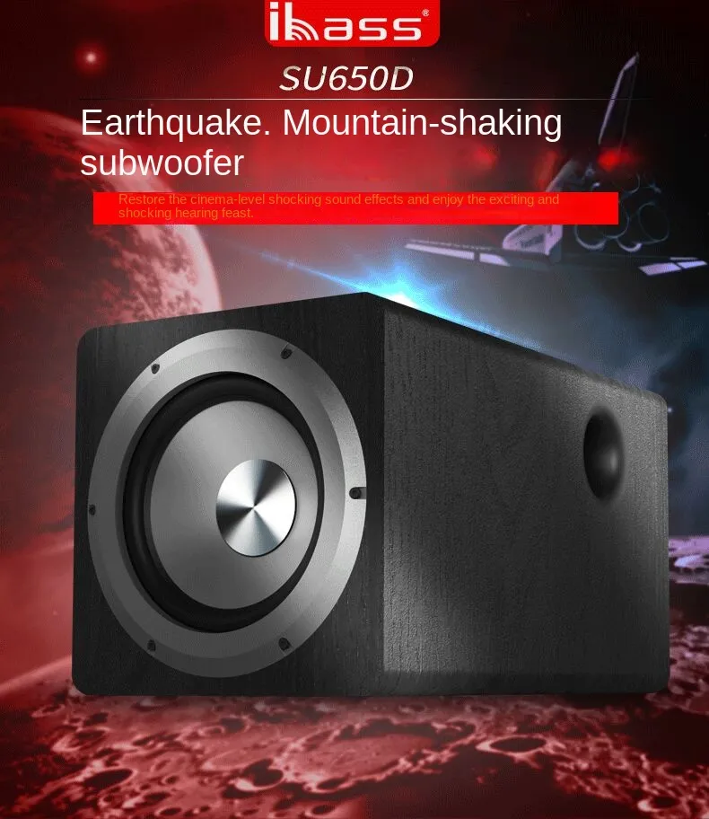 6.5 นิ้ว Active ลำโพงซับวูฟเฟอร์กำลังสูง 100W Super BASS ระบบโฮมเธียเตอร์สำหรับ Active ลำโพง PC คอมพิวเตอร์กล่องทีวี
