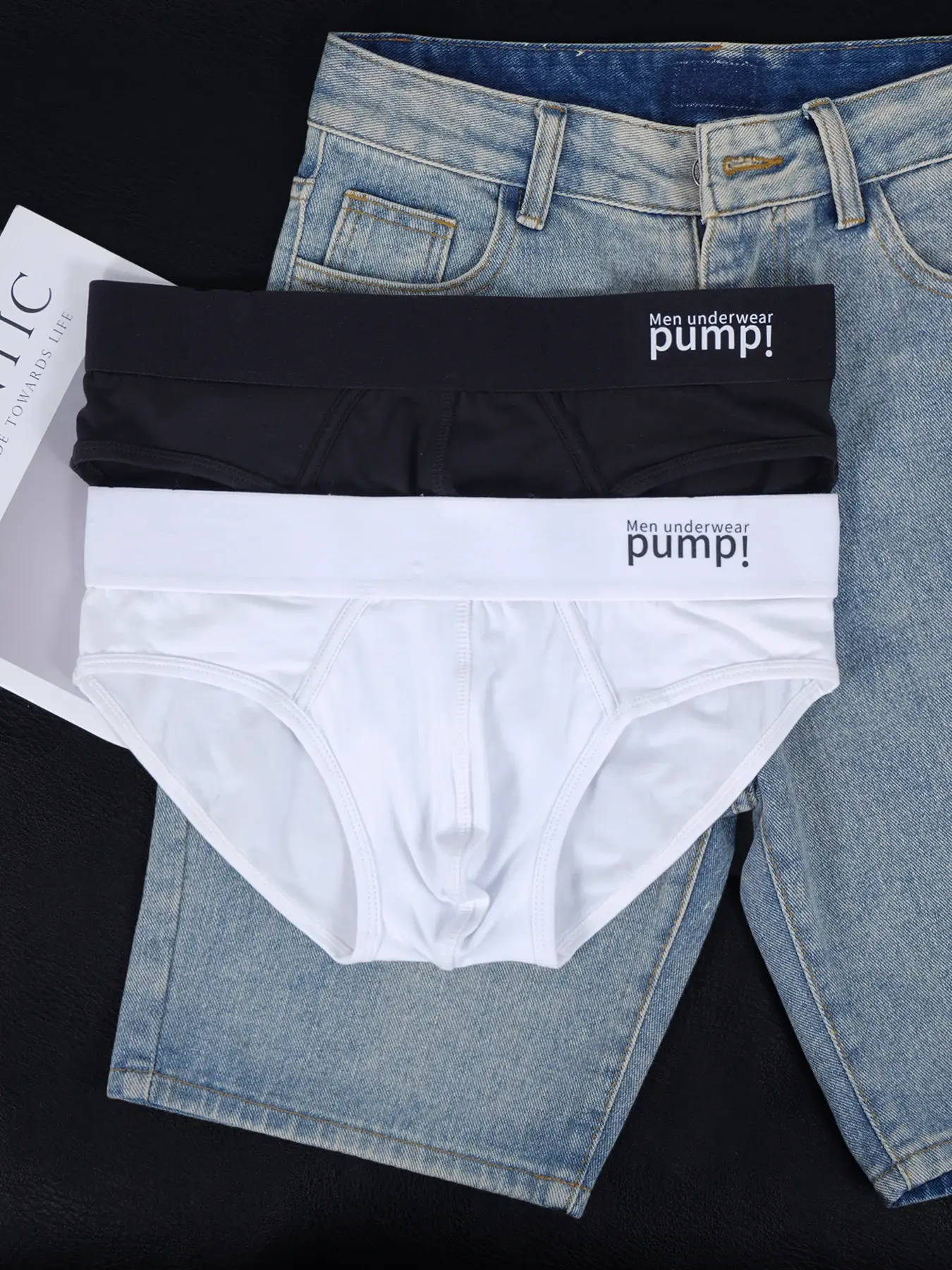 2 PCS Men's Cotton Briefs U Convex Pouch Soft Skin-Friendly Sexy Underwear