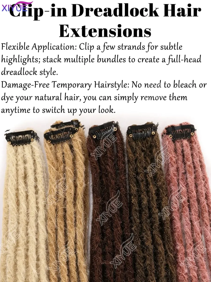 24 Inch Synthetic BB Clip Dreadlock Hair Extensions Dreadlock Extensions Hip-hop Ombre Hair Extensions African Tribe Style XY