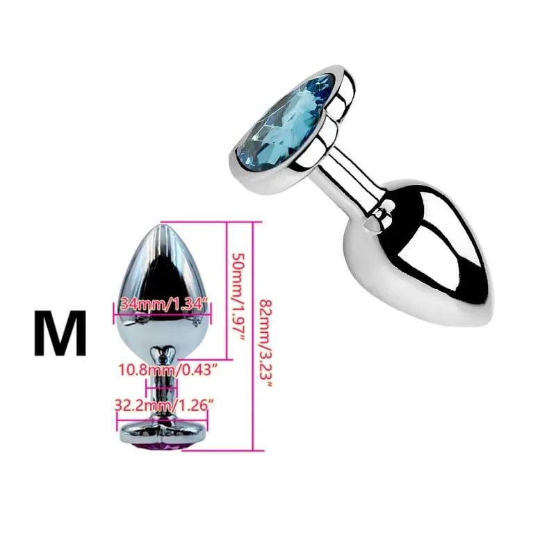 Heart Shaped Metal Anal Plug Butt Plug 6 Colors S/M/L Sizes Unisex Adult Sex Toys for Men Women Anal Massager Pleasure Toy
