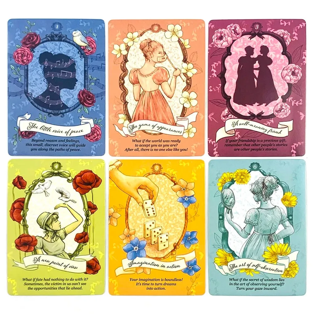 New Jane Austen Oracle Cards 40pcs Vibrant Illustrations Oracle Deck Unique Mystic Designs Perfect For Divination & Gift Giving
