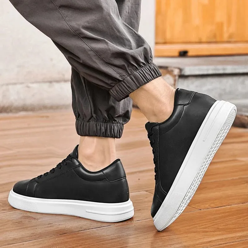 New Men's Sneakers Elevator Shoes Heightening Height Increase Insole 6-10CM High Heels Shoes Leather Sport Shoes Men Shoes