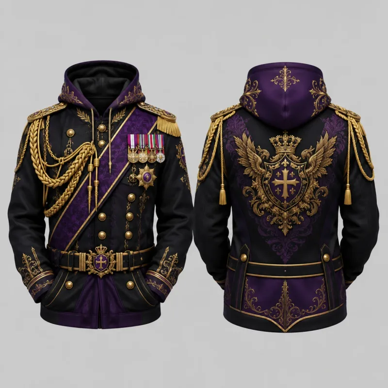 Mens Red Ceremonial Guard Uniform 3D Print Zip Hoodie Polyester Long Sleeve Cosplay Streetwear Jacket Costume Top Unisex