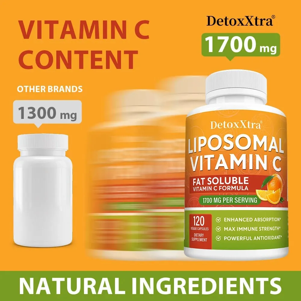 Liposomal Vitamin C 1700mg High Absorption Powerful Antioxidant Supports Collagen Production Immune & Skin Health