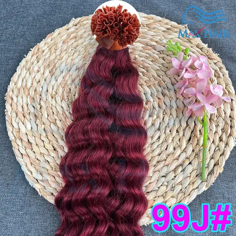 Keratin U Tip deep wave Human Hair Extensions 18-30 Inch Remy Hair Extensions High Quality Remy Human Hair salon Extensions
