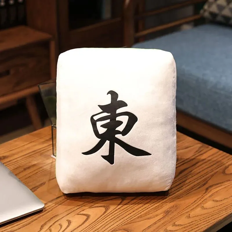Creative Mahjong Pillow Cushion Chinese Plush Toy Car Chair Backrest Dice Funny Nap Sofa Home Decor Gift Accompanying Decoration