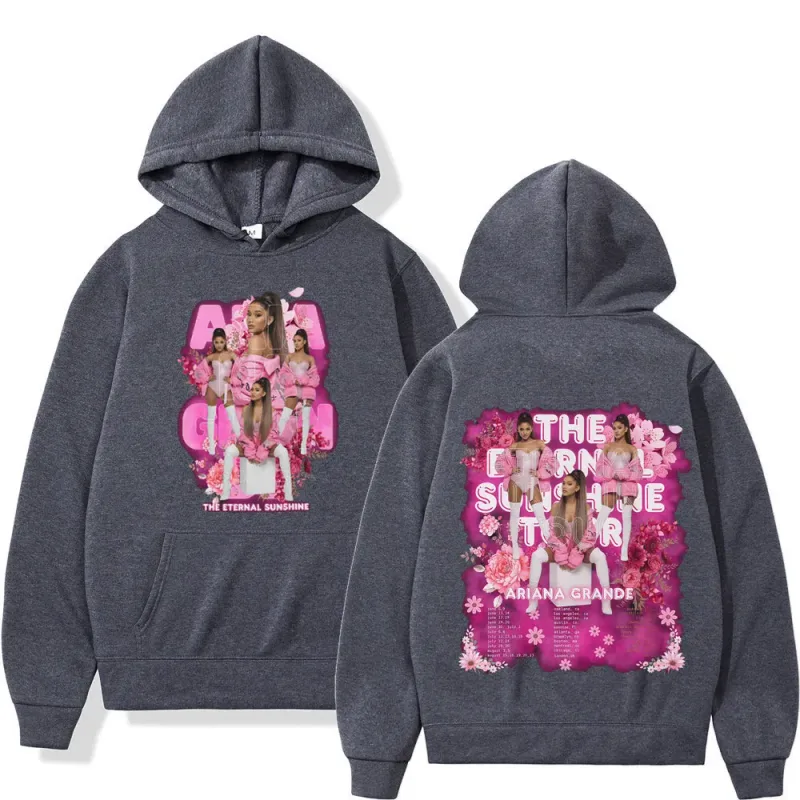 Singer Ariana Grande Tour 2026 Graphic Hoodie Men Women Fashion Pullover Long Sleeves Loose Casual Oversized Fleece Sweatshirts