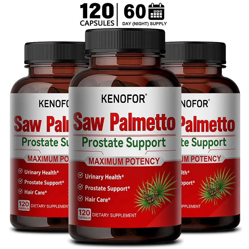Prostate Supplement with Saw Palmetto Supports Urinary Tract Health Herbal Health Supplement 120 Vegetarian Capsules