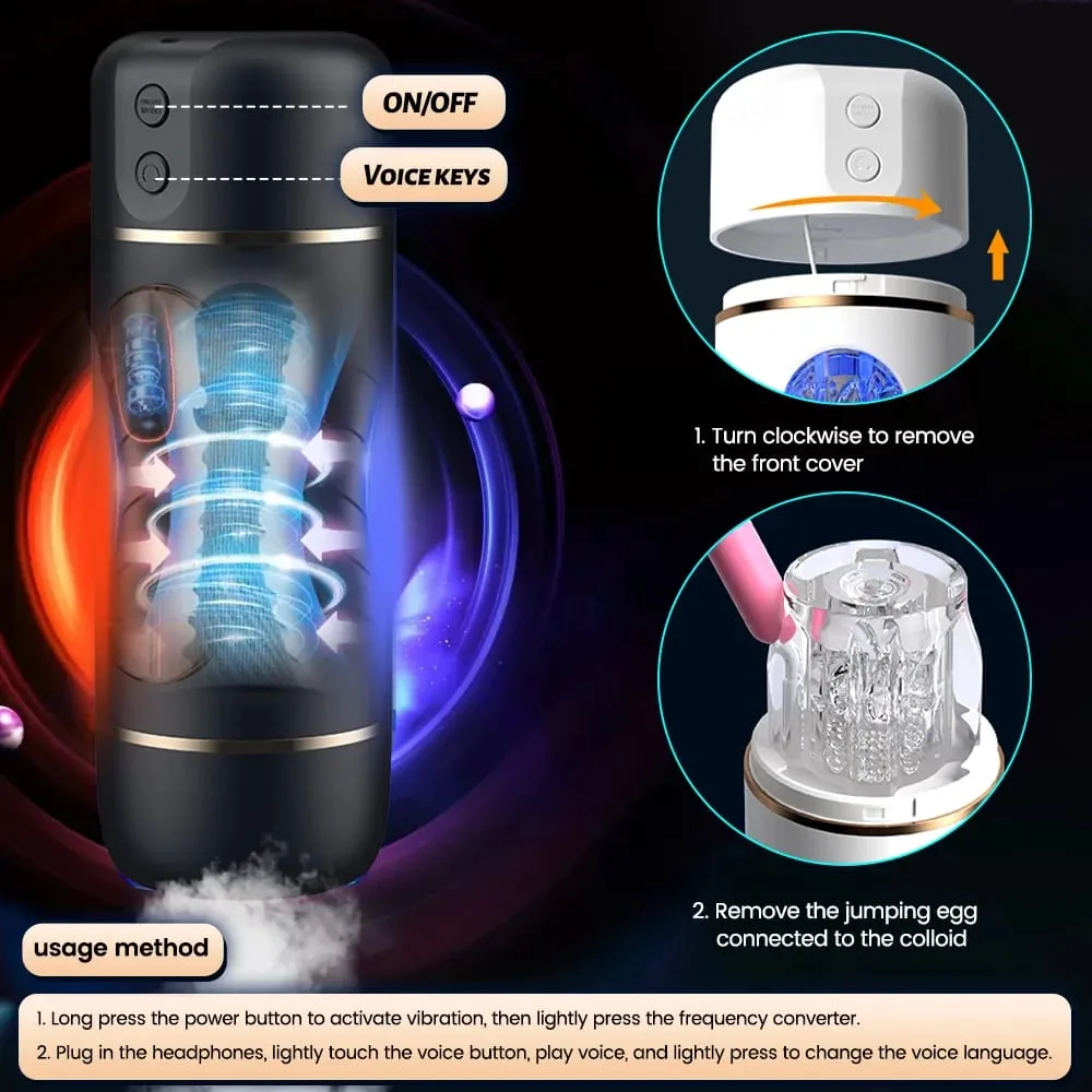 Sexleksaker för vuxna Automatisk onanikopp för män Intelligent Röstficka Pussy Penis Träningsvibrator Sexleksak