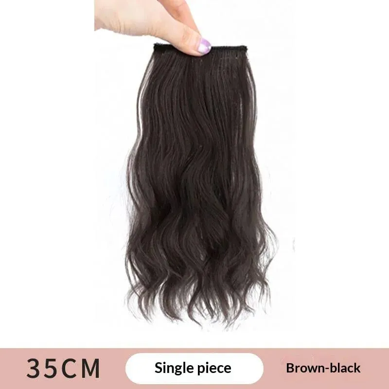 Synthetic Hair Curly Hair 25/35cm Mini Hair Pad Hair Natural Black Brown Hair Extension Clips In Hairpiece For Women Hair Wig