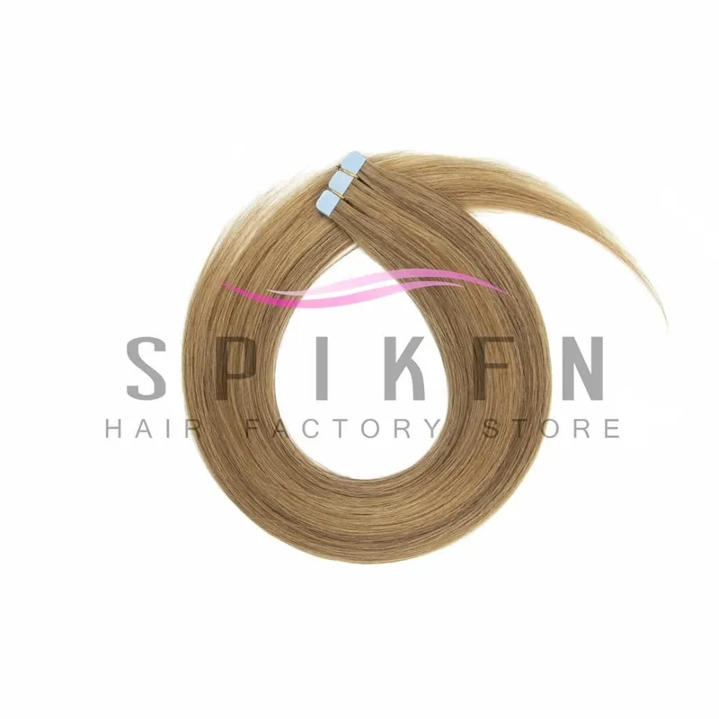 12"-20" Mini Tape Hair Extensions Machine Remy Skin Weft Adhesive Tape In Human Hair Natural Black Brown Blonde Straight 10pcs
