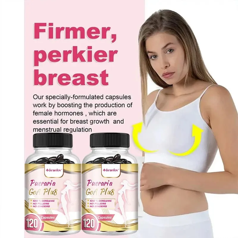 Pueraria Mirifica Capsules 500mg Help Breasts Firm Elastic & Curves Estrogen Balance Menopause Support & Skin Nourishment