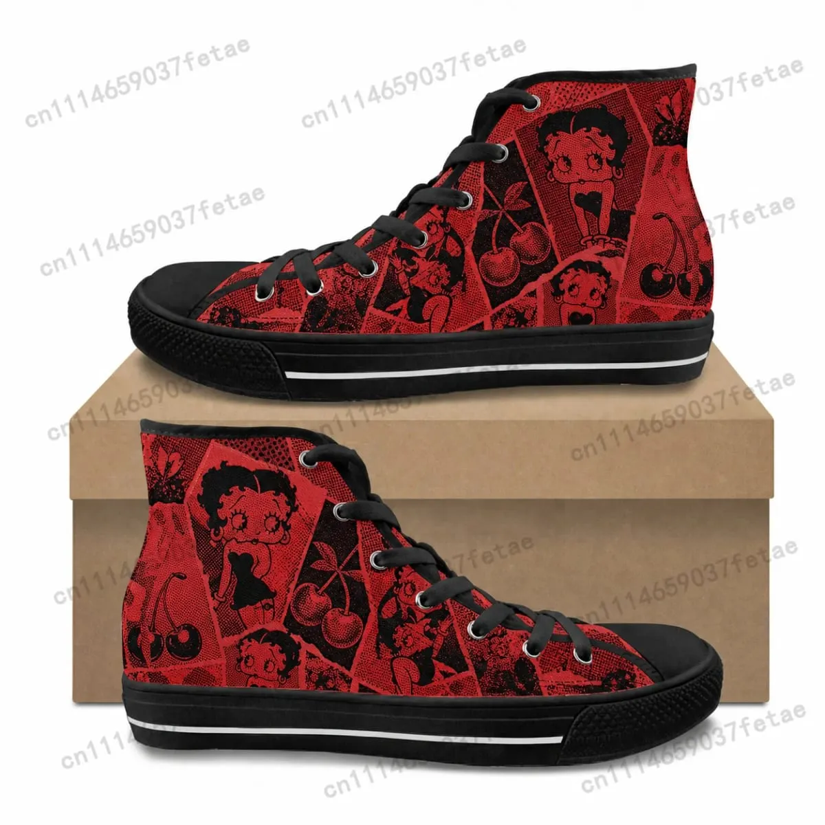 Betty Boop Low Top High Quality Sneakers Teenager Canvas Sneaker Mens Womens Casual Couple Shoes Customization Shoe