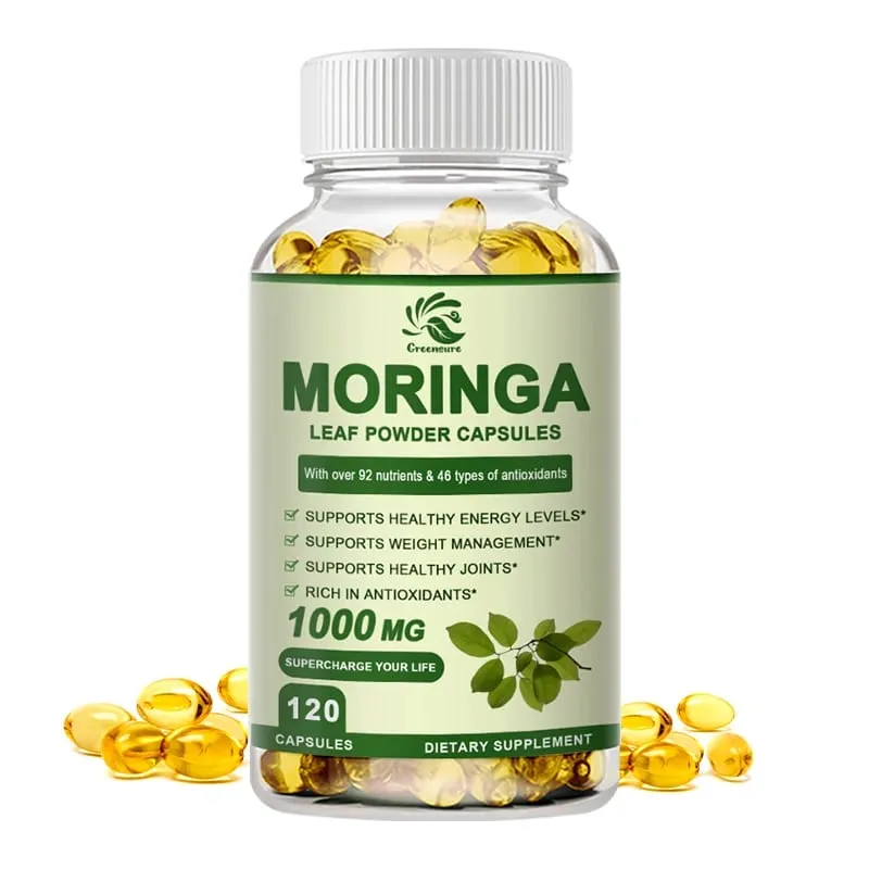 Greensure Moringa Oil Προωθεί τον μεταβολισμό Υποστήριξη απώλειας βάρους Επισκευάζει κατεστραμμένα κύτταρα Ανακουφίζει τη φλεγμονή Καρδιαγγειακή υγεία