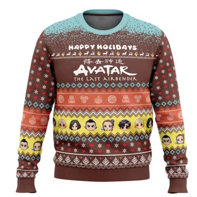 2026 NOVO Suéter de Natal Feio Avatar, o Último Mestre do Ar, para Mulheres e Homens2026 NOVO Suéter de Natal Feio Avatar, o Últ