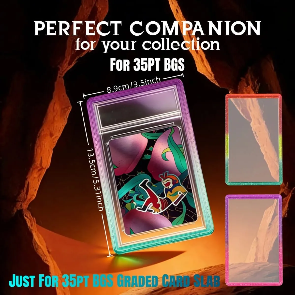 Glitter TPU Slab Bumper Guard Case Holder Protective Skin Display Sleeves with Clear Back for BGS 35PT Graded Trading Card