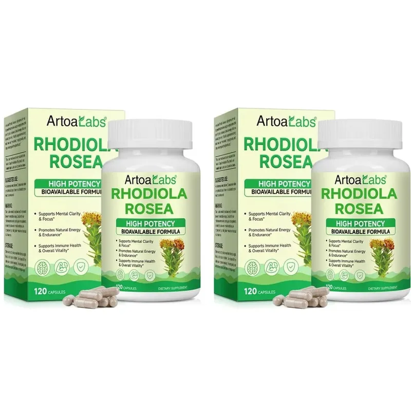 Rhodiola Rosea Capsules High Potency Formula Supports Mental Clarity & Focus Energy & Endurance Immune Health & Vitality 120 Ct