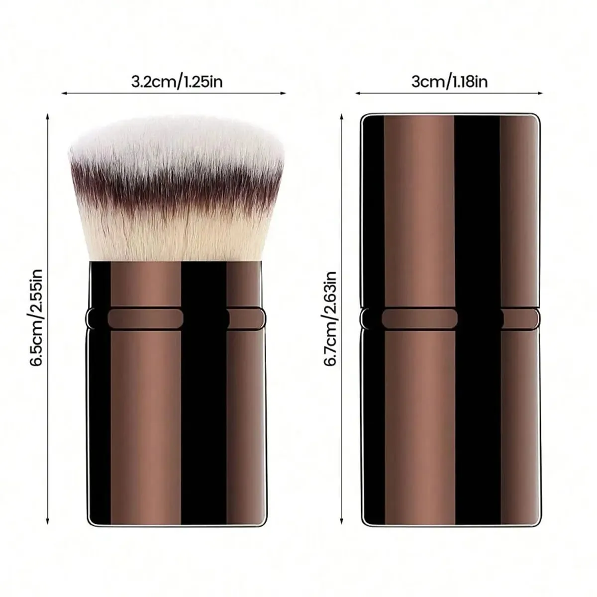 1pcs Retractable Blush Brush Kabuki Foundation Brush Soft Fluffy Powder Contour Makeup Brushes Portable Makeup Tools