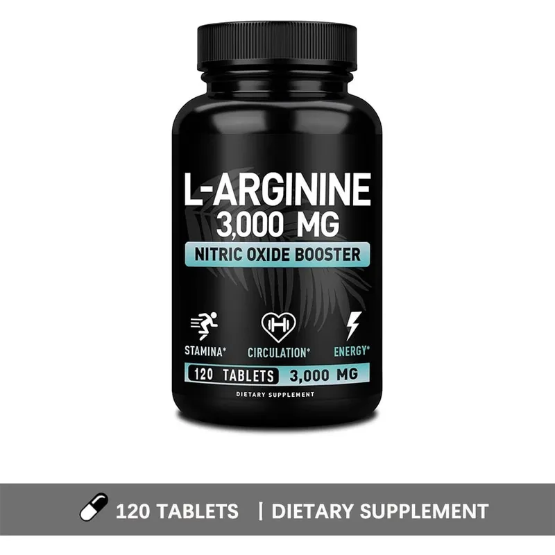 L Arginine 3000mg Capsules - 120 Capsules Nitric Oxide Supplement for Sport Muscle and Energy - L-Arginine Nitric Oxide Booster