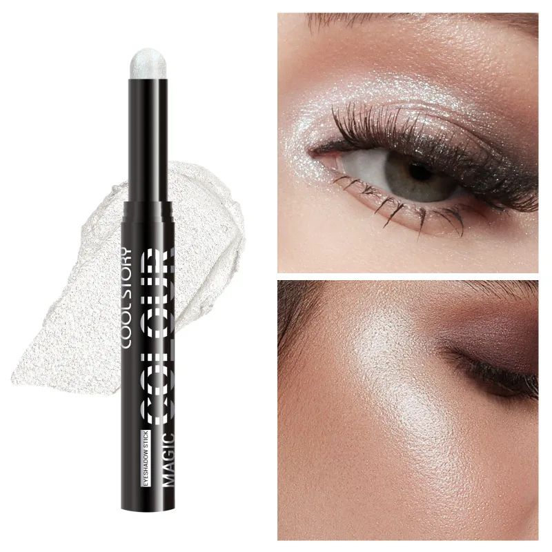 2 in 1 Eyeshadow Lipstick Stick Pencil Waterproof Glitter Brighten Matte Eye Shadow Makeup Pigment Eyeshadow Pen