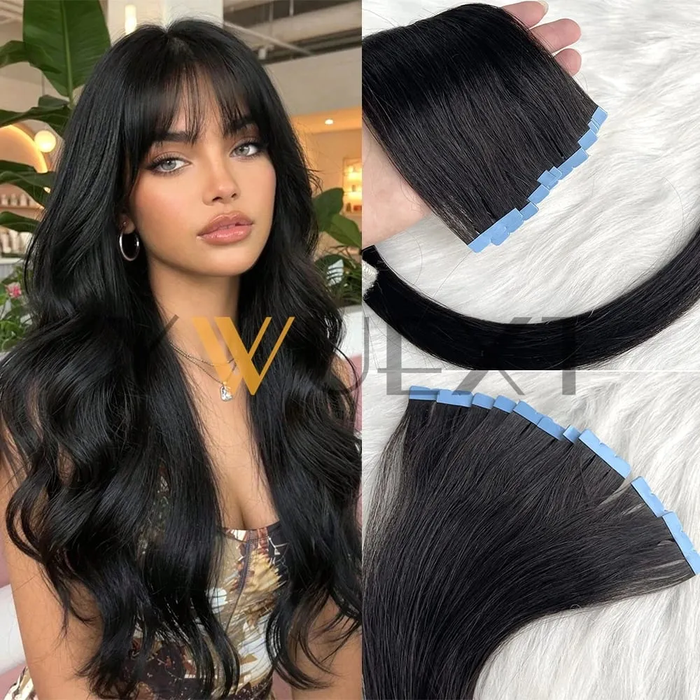Mini Tape In Human Hair Extensions 12"-20" Machine Remy Skin Weft Adhesive Tape Hair Natural Black Brown Blonde Tape Ons 10pcs