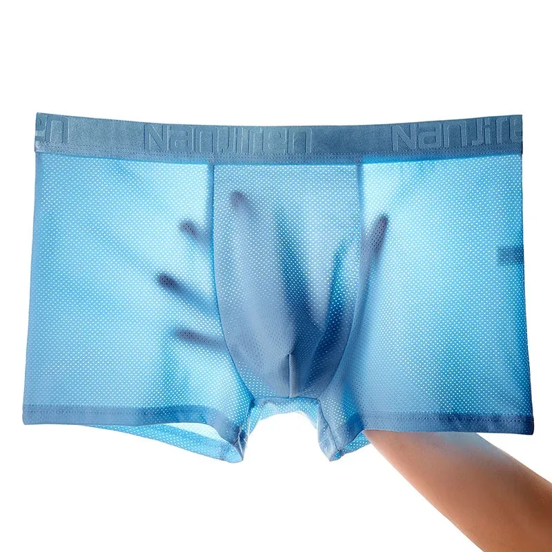 4 ชิ้นผ้าไหมน้ำแข็งตาข่ายกางเกงบ็อกเซอร์ผู้ชายชุดชั้นใน Cool Underpant Breathable เซ็กซี่กางเกง Slim ชุดชั้นในไม้ไผ่ขายส่งจำนวนมาก L-6XL 3256806582323621