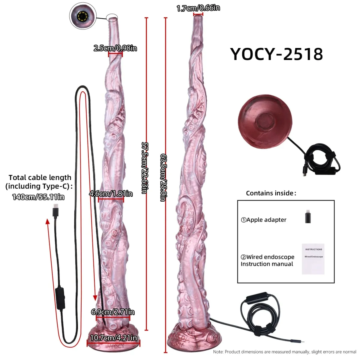 3MP HD Endoscope Camera Silicone Anal Plug With 8 LED Lights Real-Time Viewing Dildo IP68 Waterproof Sex Toys For Adult