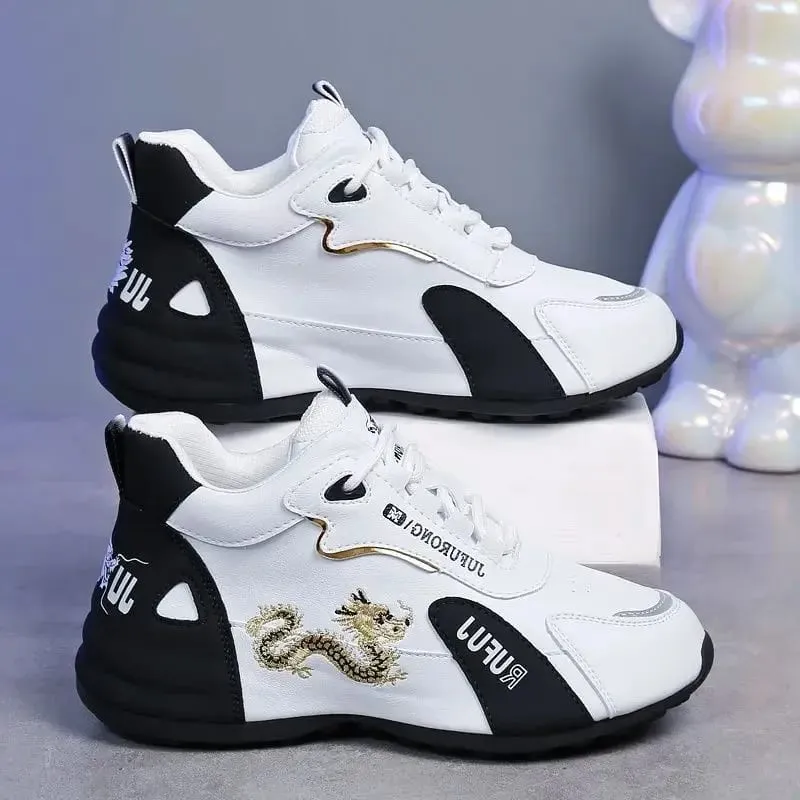 Fashion Men's Casual Shoes Luxury Men's Sneakers Leather Waterproof Sports Shoe Lightweight Breathable Non-slip Basketball Shoes