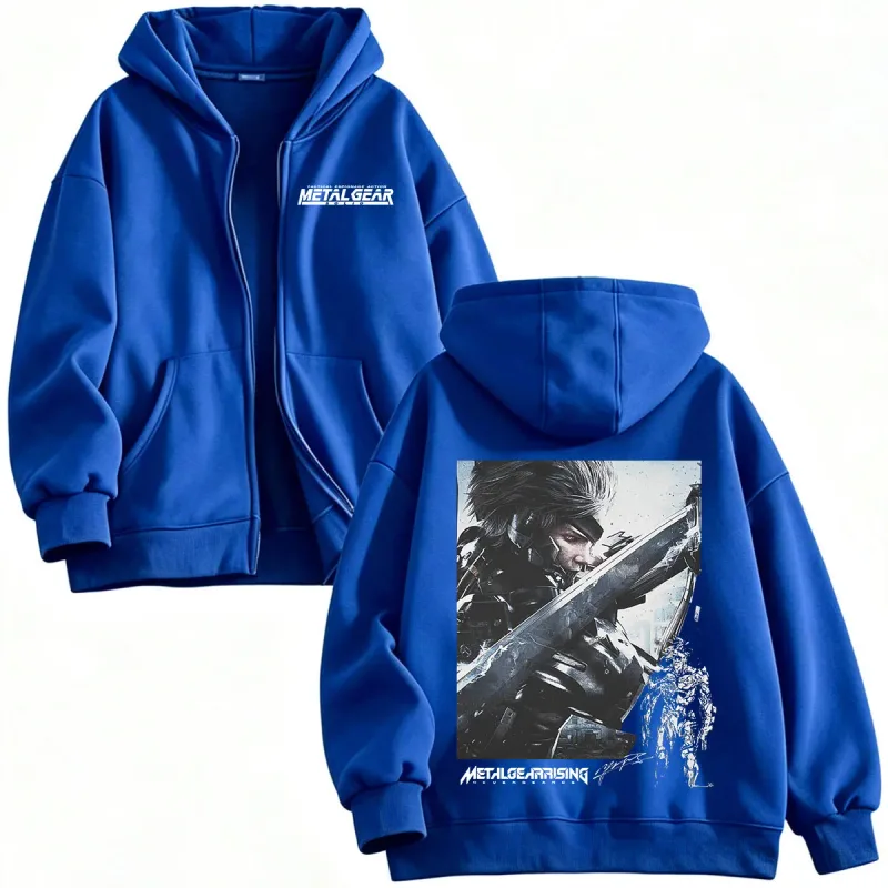 Metal Gear Rising Revengeance Raiden Game Zipper Hoodies Men Women Clothing Fashion Pullovers Zip Up Hooded Sweatshirts Jackets
