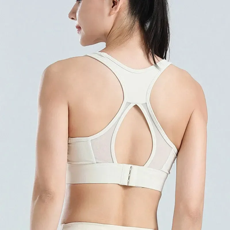 Sexy Back Yoga Crop Top Bra Inner Padded Fitness Tank Top Elastic Sport Bra Gym Vest Running Yoga Professional Workout Vest
