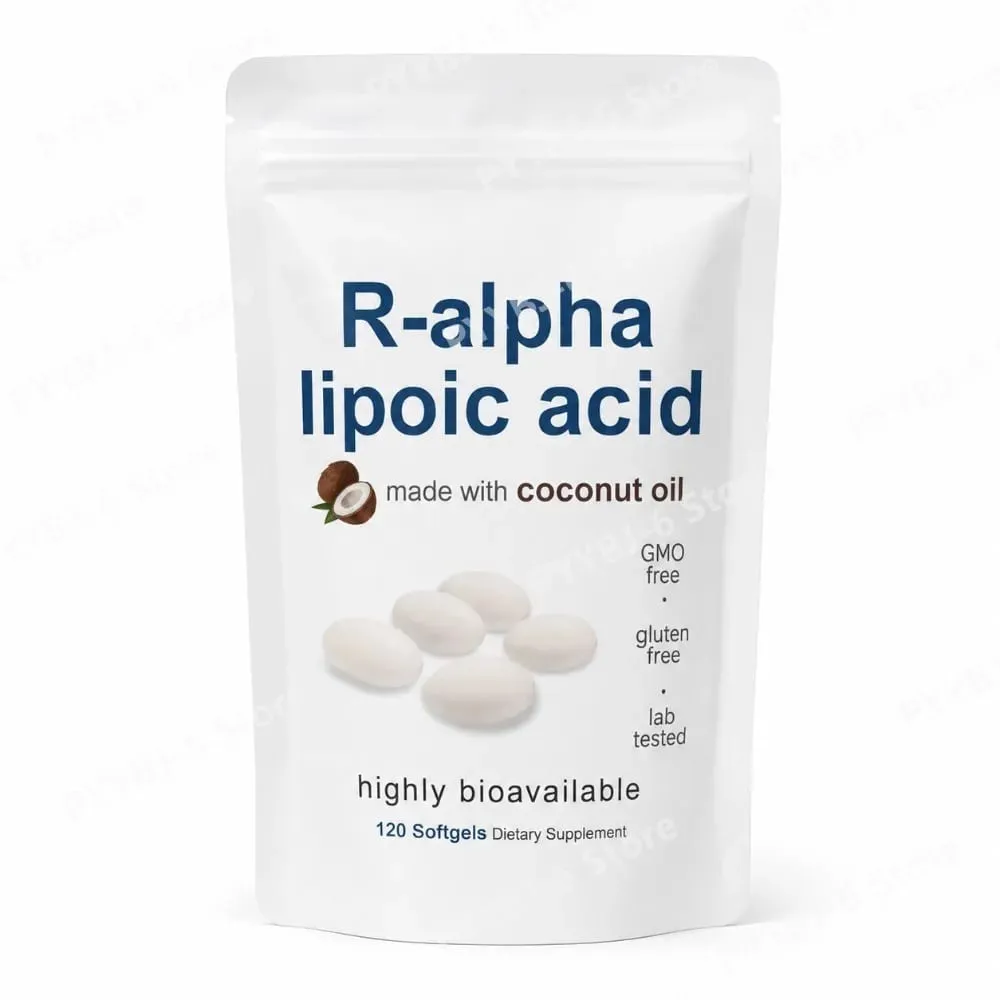 Alpha Lipoic Acid 600mg Softgels with MCT Oil Antioxidant Dietary Supplement Non GMO Gluten Free Soy Free 120 Softgels for Adult