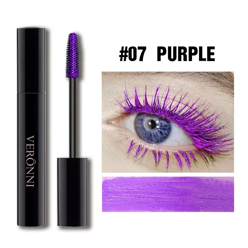 Mascara 7 Shades Colorful Waterproof Long Lasting Curling Lengthening Thick Eyelash Makeup Party Cosplay Festival Eye Makeup Cos