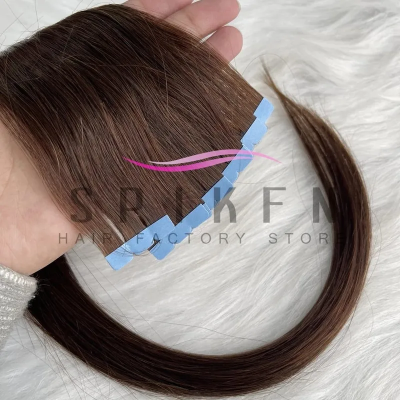 Mini Tape In Human Hair Extensions 12"-20" Machine Remy Skin Weft Adhesive Tape Hair Natural Black Tape Ons 10pcs for Women
