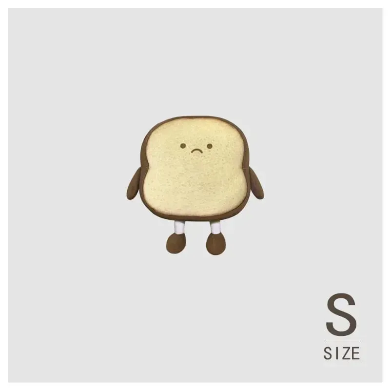 Soft Toast Shaped Stuffed Cushion Emotion Face Design Home Living Room Decoration Kids Daily Rest Practical Birthday Gift Pillow