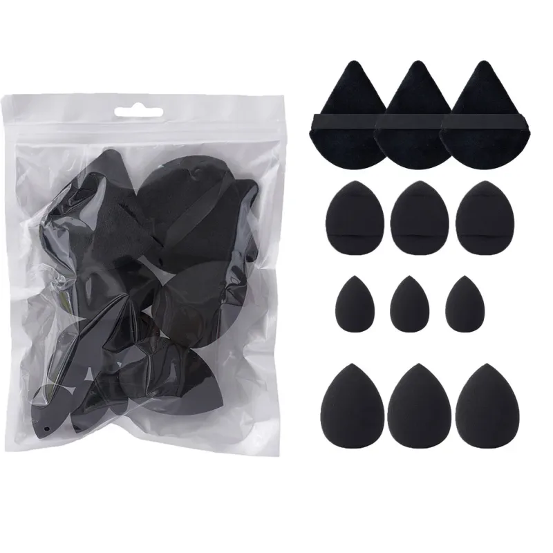 12Pcs Soft All-Purpose Makeup Sponge Set 4Types Beauty Tools Cosmetic Puff Dry Wet Dual Use Foundation Sponges Powder Puff