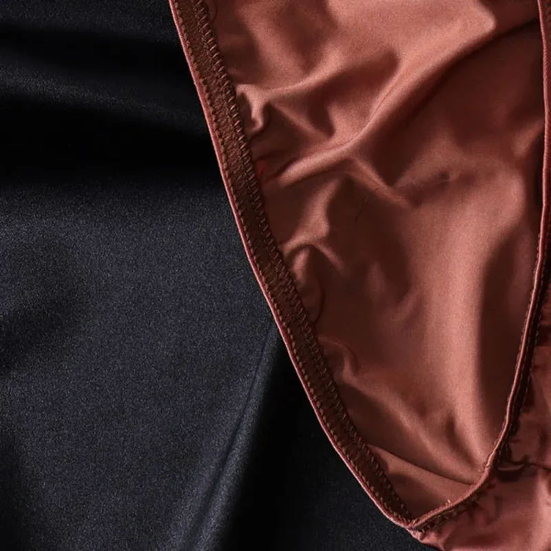 1pc Mens Briefs Ice Silk Satin-like Men's Underwear Bulge Pouch Smooth Cool Solid Men's Underpants Breathable Panties