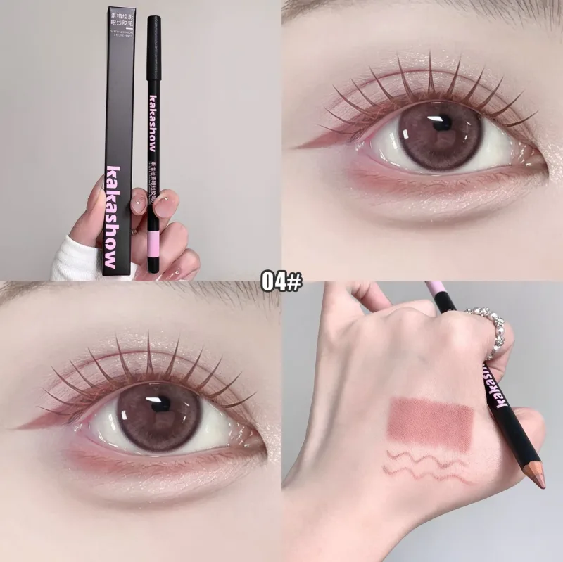 Wooden Matte Eyeliner Pencil Black Pink Brown Eye Liner Pen Long-lasting Waterproof Smudge-Proof Smooth Matte Eye Liner Makeup