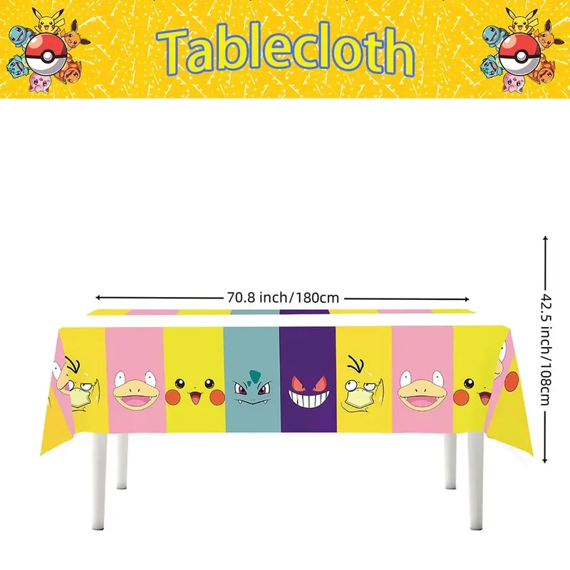 1/10 Chiếc Pokemon Khăn Trải Bàn Trang Trí Sinh Nhật Dùng Một Lần Khăn Trải Bàn Pikachu Tablecover Trẻ Em Quà Tặng Sinh Nhật Cho Bé Tiếp Liệu