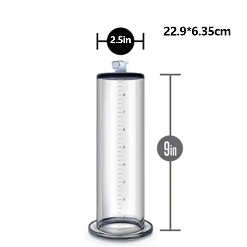 Manual Penis Vacuum Pump with Gauge Acrylic Male Enlargement Extender Trainer Masturbation Pump Adult Sex Toy Set for Men